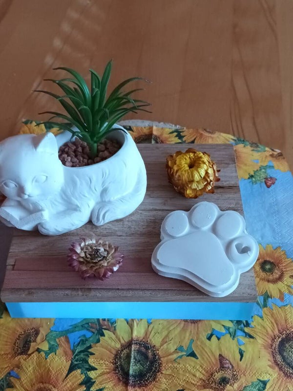 Selbst gemachte Katzenblumentopf mit Pfote ( Neu)
