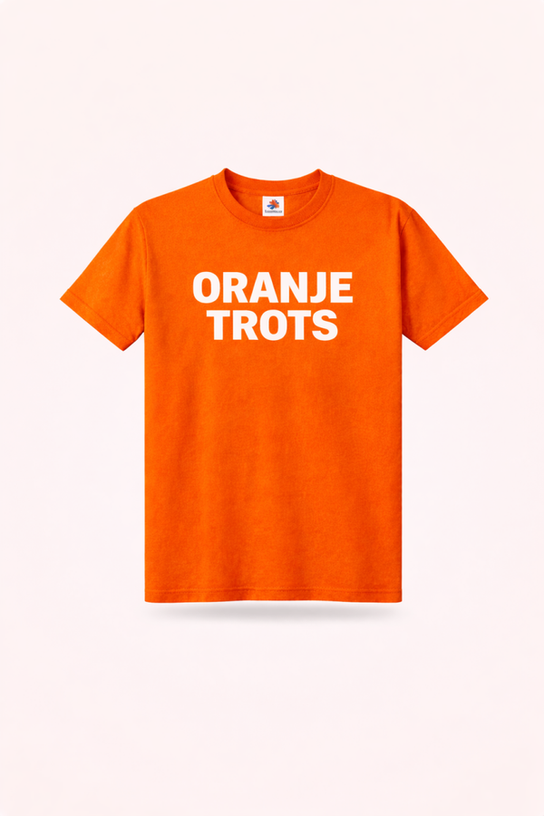 ORANJE T-SHIRT MET ORANJE TROTS