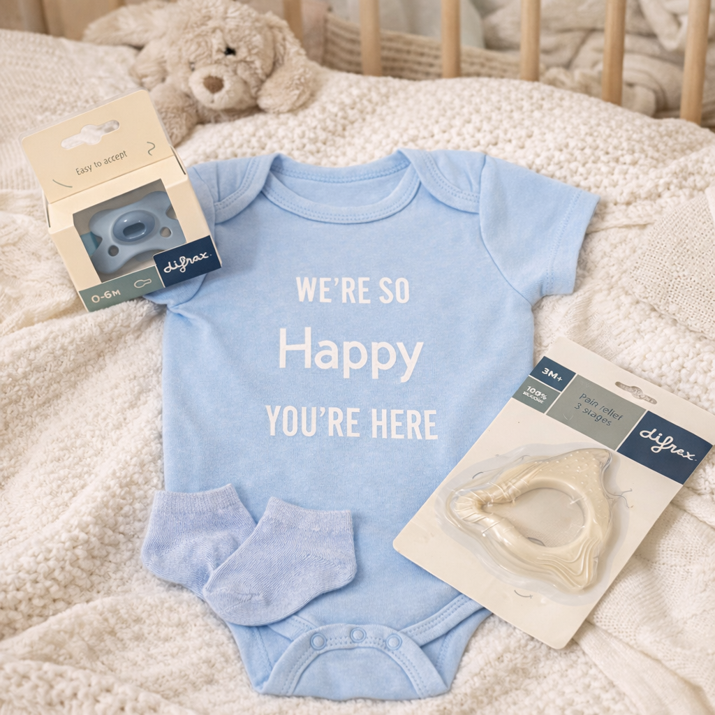 Baby romper set – We’re so happy you’re here