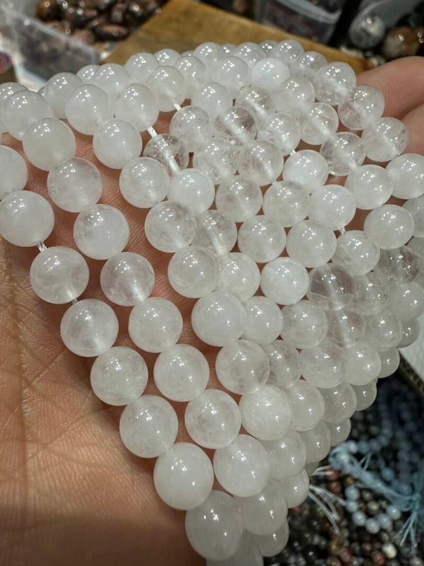 Perles pierre cristal de roche 8mm