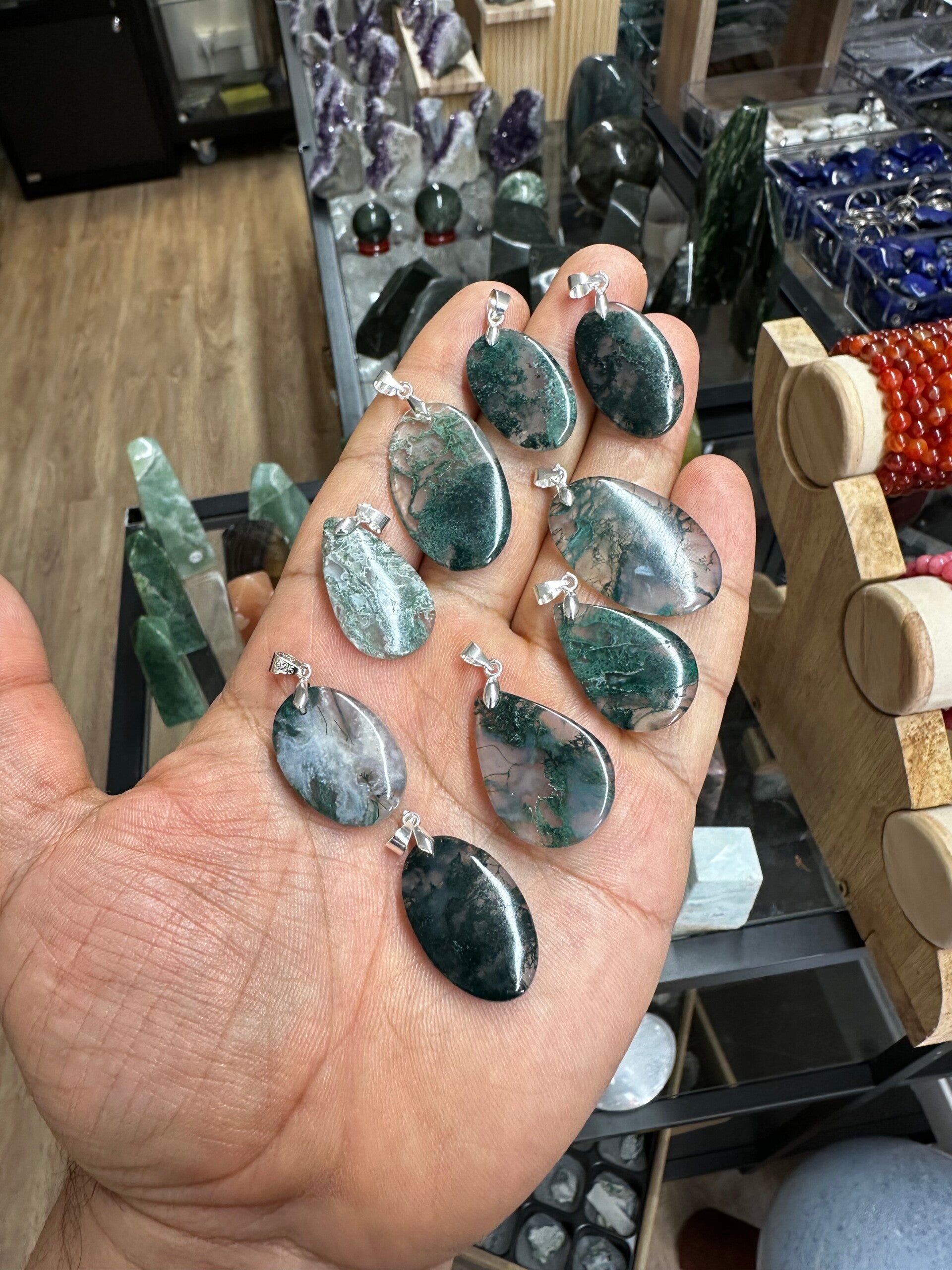 Pendentif Agate mousse