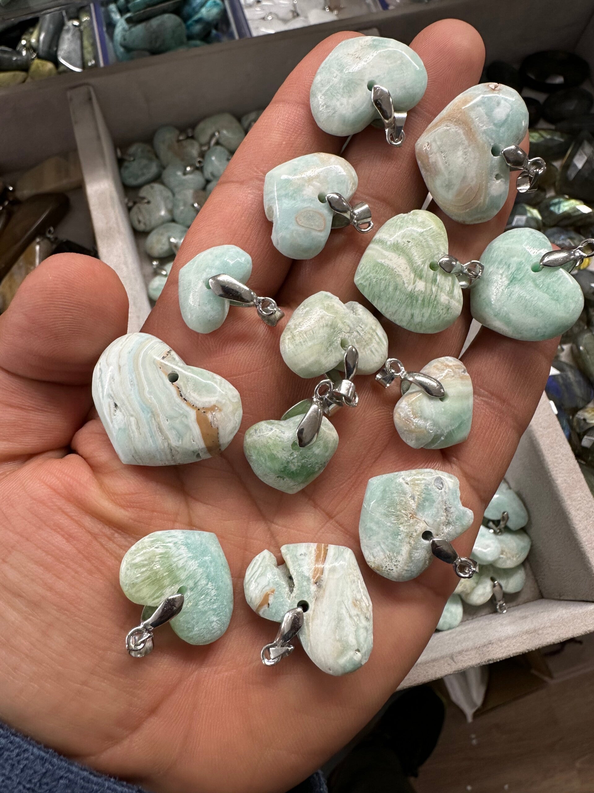 Pendentif Calcite bleu