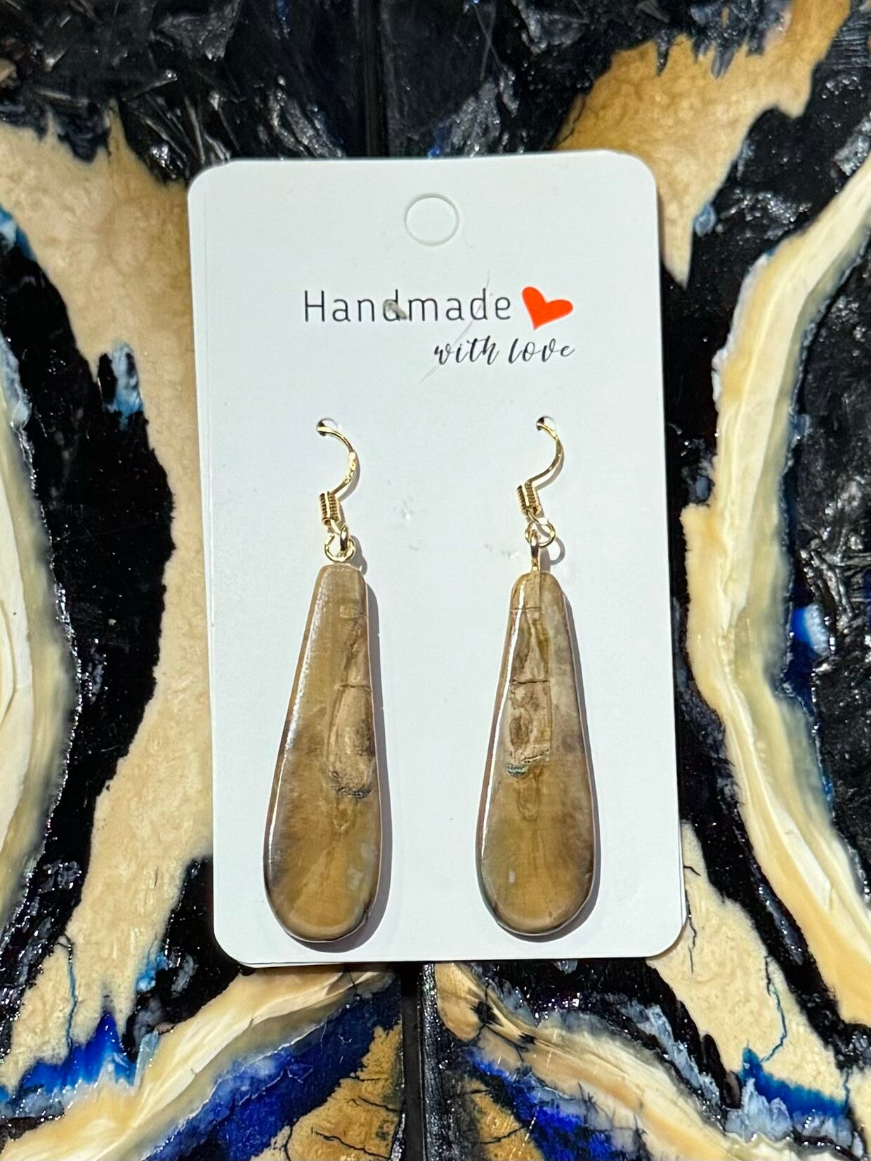 Mammoth Ivory Molar Root Drop Earrings