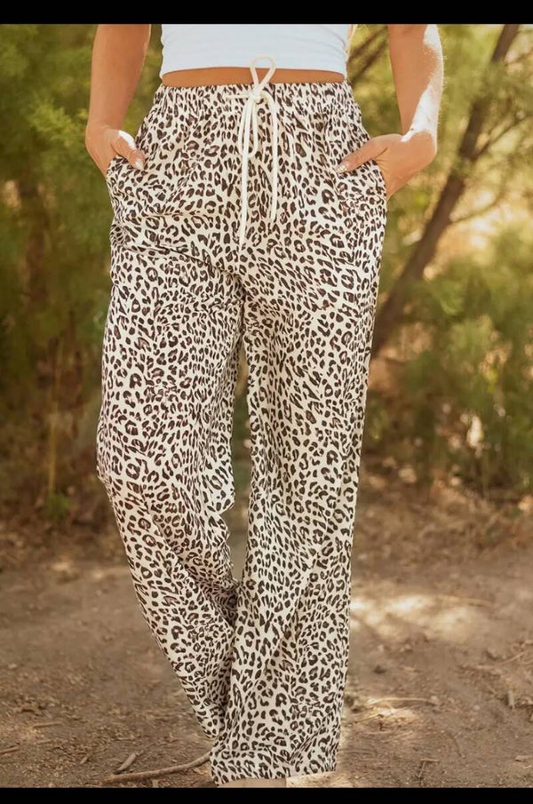 WOMEN’S LEOPARD PRINT WIDE-LEG PANTS — PRESALE 🐆🤎
