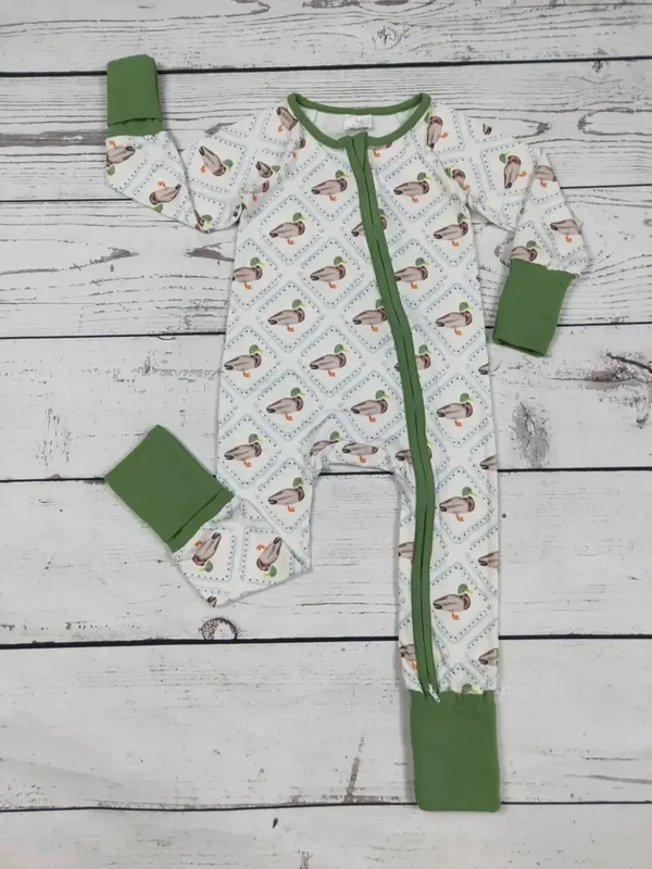BABY BOY DUCK HUNTING ZIPPER SLEEPER — PRESALE 🦆💚