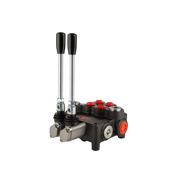 Distributeur hydraulique 2 sections 80 l/min commandé par levier.