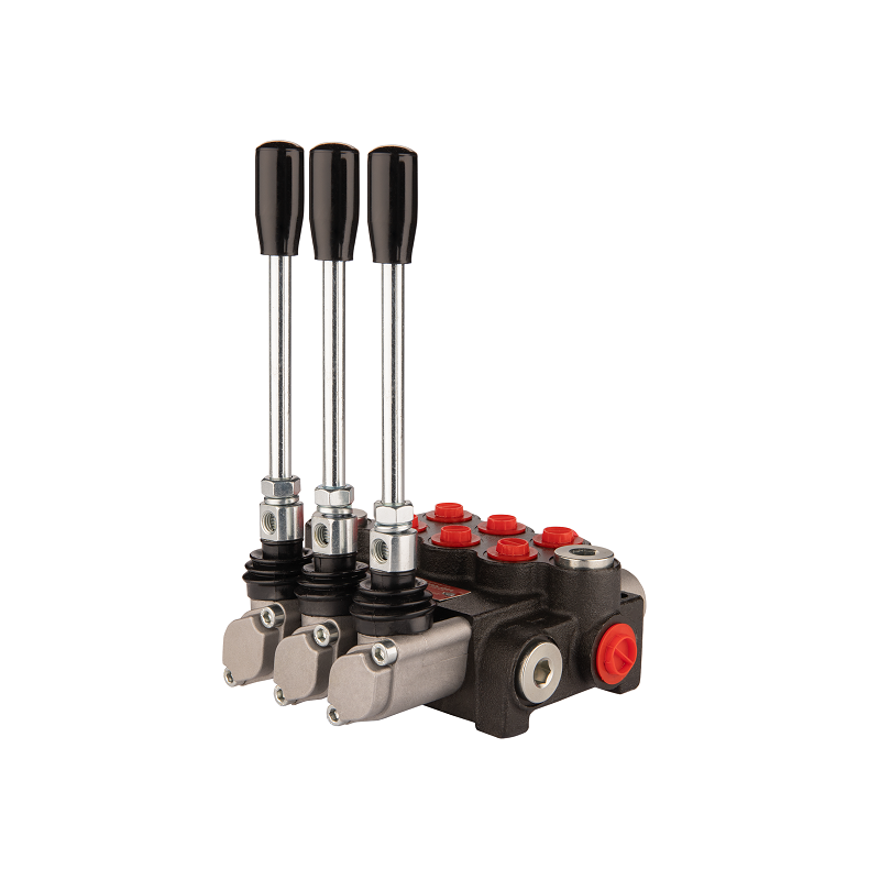 Distributeur hydraulique, 3 sections, 40 l/min, à commande par leviers.