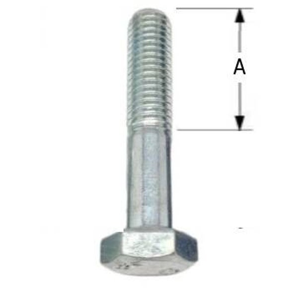 10 VIS TETE HEXAGONALE M20x180  partiellement filetée DIN931 10.9 zing. 93120180109