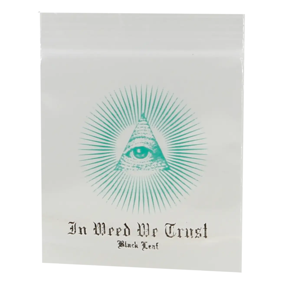 Schnellverschlußbeutel "In Weed We Trust" 35x35mm 100Stk