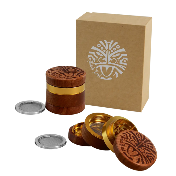 Black Leaf Maori Alu-/Holzgrinder 4-tlg.
