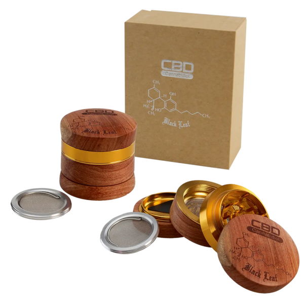 Black Leaf CBD Alu-/Holzgrinder 4-tlg.