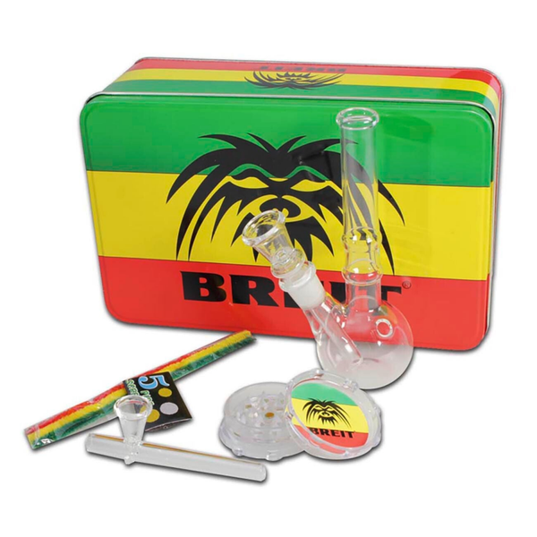 BREIT Minibong Set mit Grinder und Glaskawumm