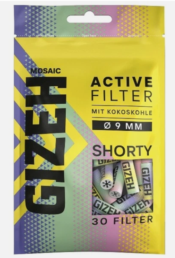 Gizeh Mosaic Active Filter 9mm Shorty 30 Stk