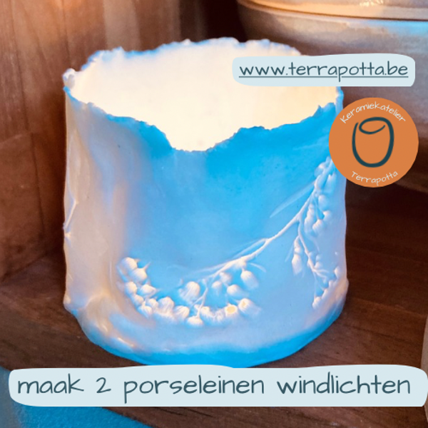 2 Porseleinen windlichten maken zaterdagnamiddag 31 januari