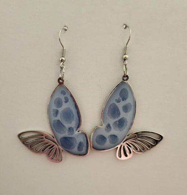 Papillon bleu et argent