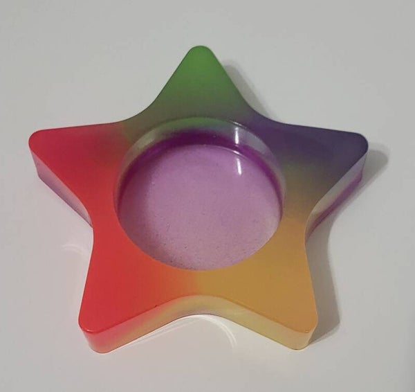 Bougeoir étoile fluo