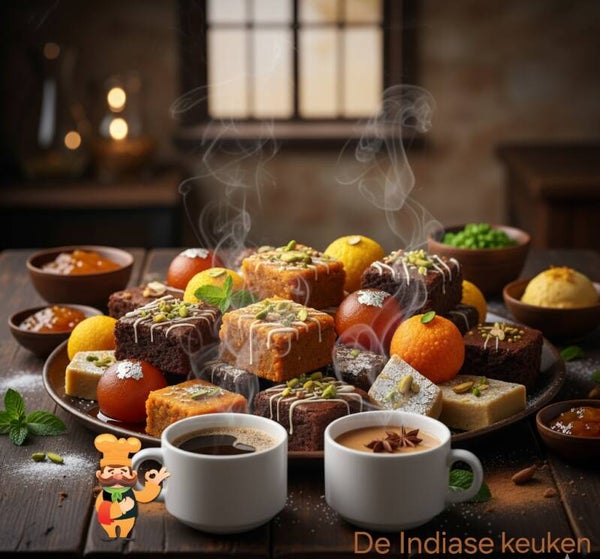 Indiase lekkernijen met koffie / thee voor 2p