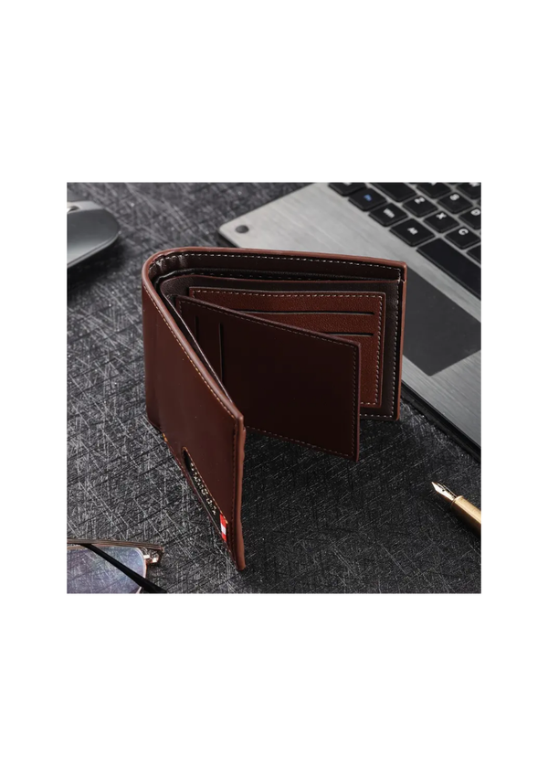 Portefeuille Cuir PU Homme à Fentes Multiples Élégant