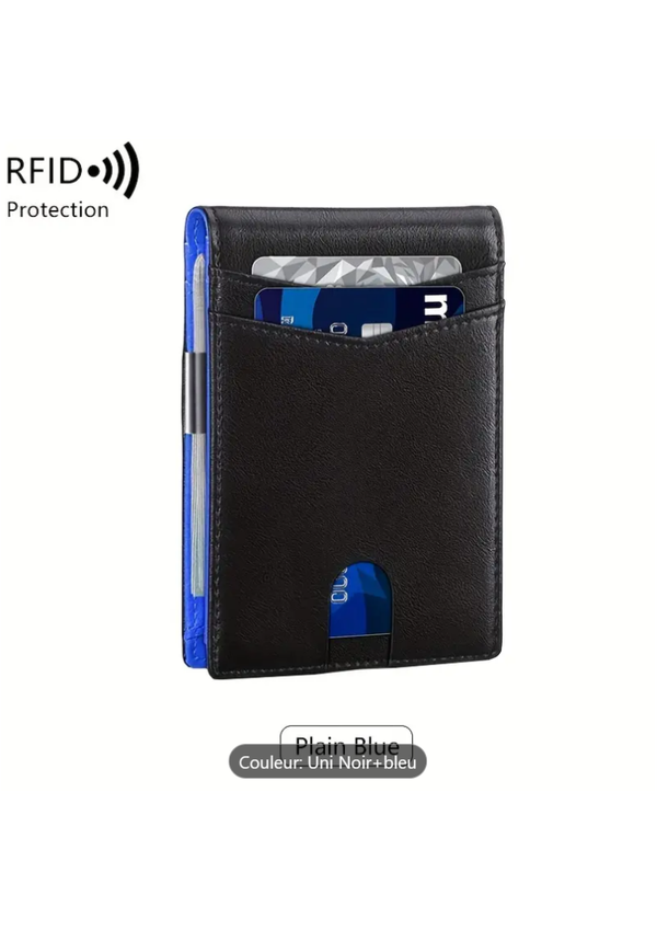 Portefeuille Mince RFID en Cuir PU Élégant
