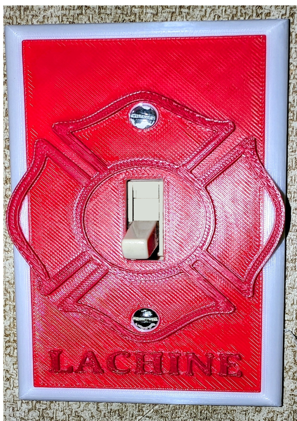 Plaque Interrupteur Personnalisée Pompier 3D