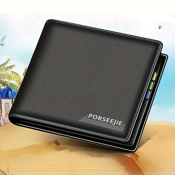 Portefeuilles pour hommes, portefeuilles bifold pour hommes en cuir véritable avec blocage RFID