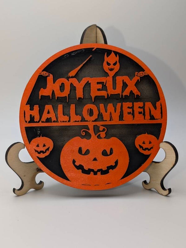 Médaillon Festif Halloween en Bois