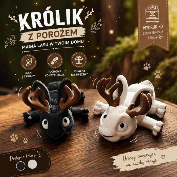 Brelok królik z porożem