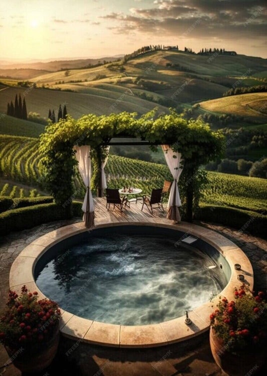 relax con vaaca idromassaggio sui vigneti piemontesi