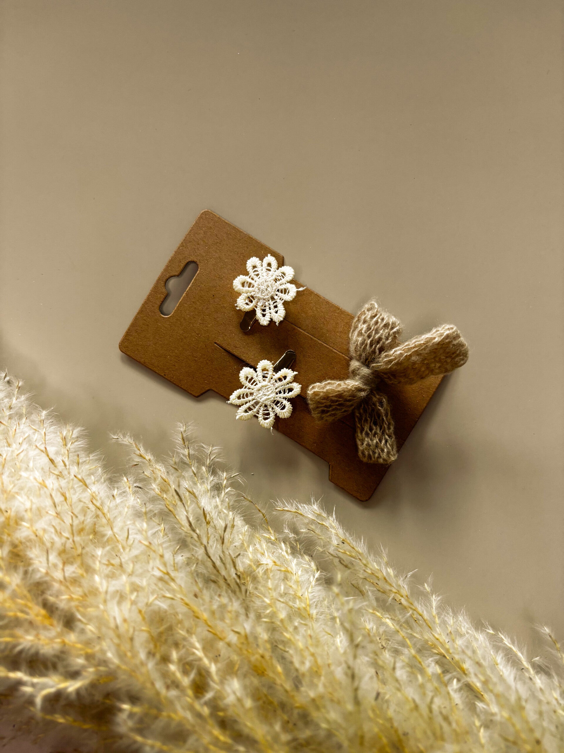 Haarknipje anti-slip - wit strik