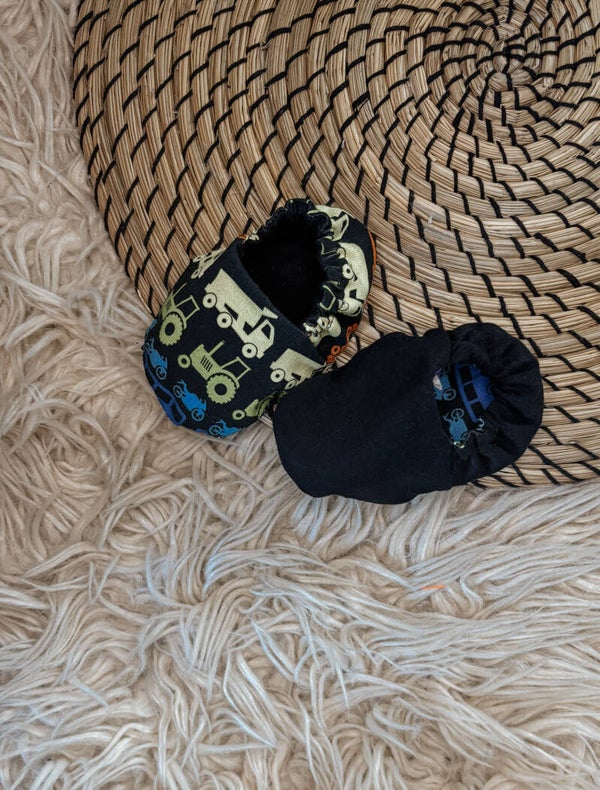 2 in 1 Babyschoentjes 3-6 maanden - zwart/voertuig