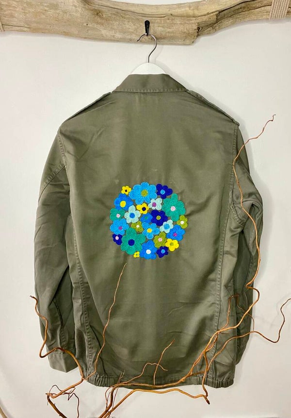 Veste de surplus militaire brodée - Couronne "Romy"