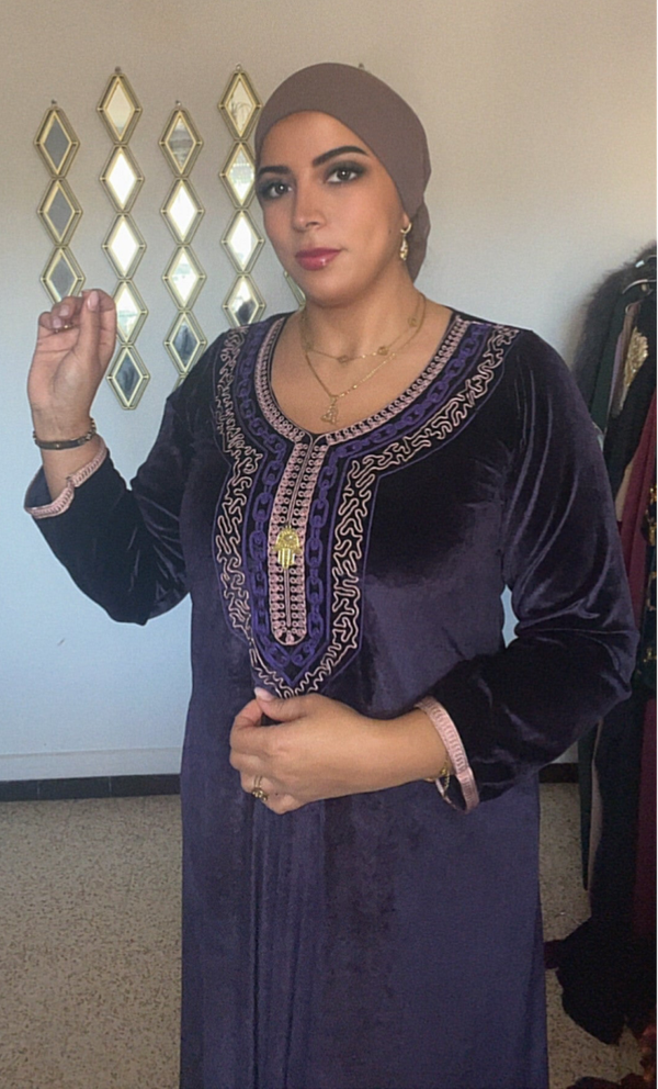 Robe velours mauve