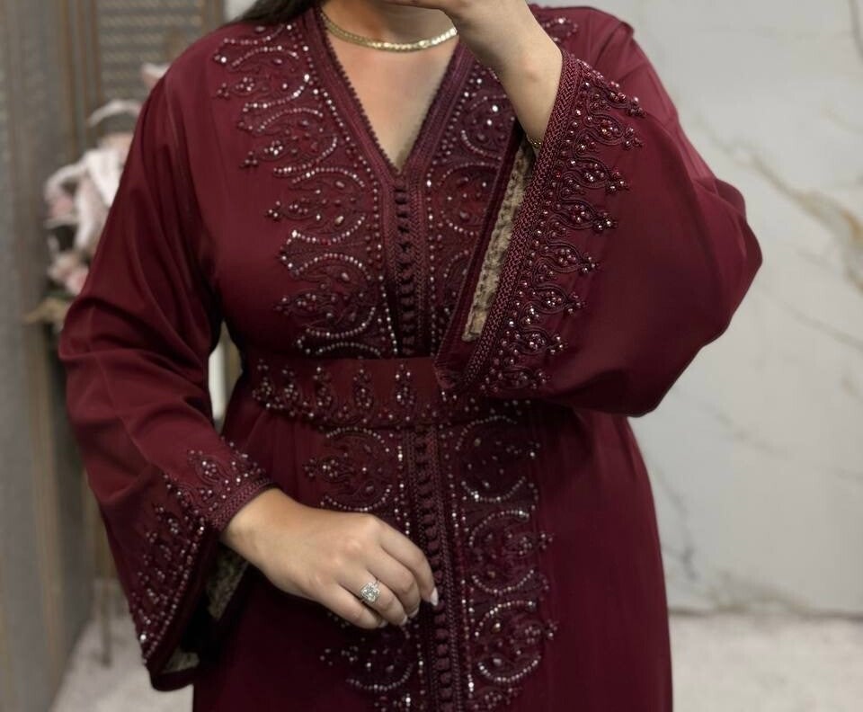 Caftan Salma Rouge Bordeau