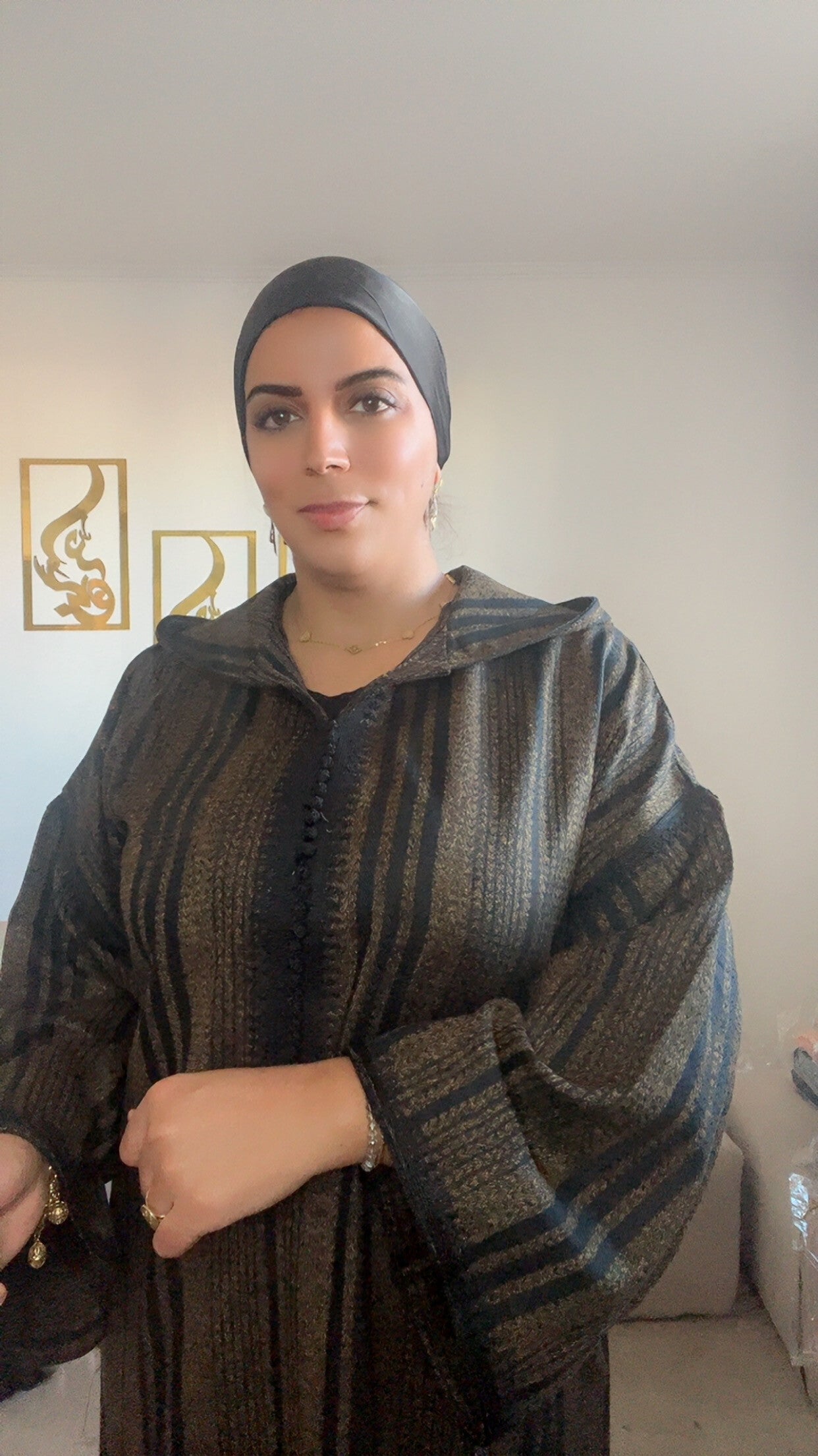 Djellaba Rabab Noir /Jaune