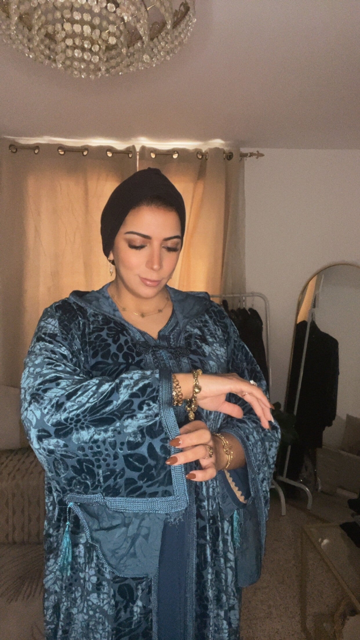 Djellaba Nawel Bleu Canard