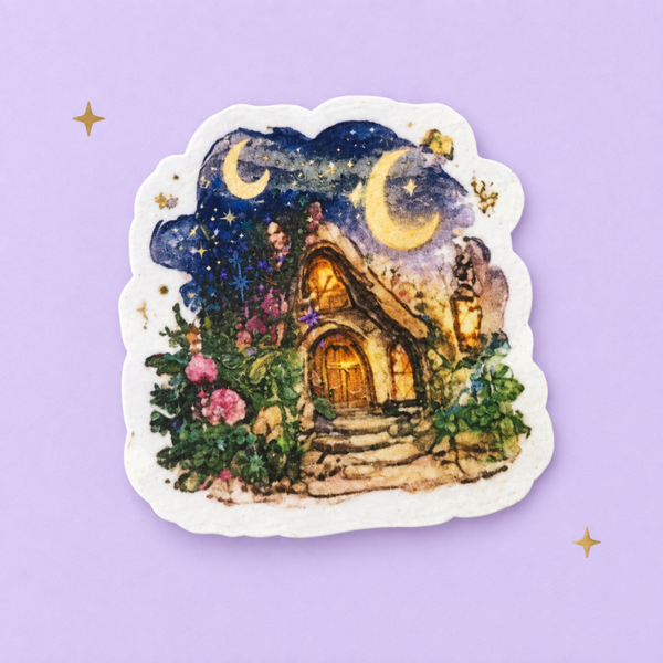 Moonlit Cottage Sticker
