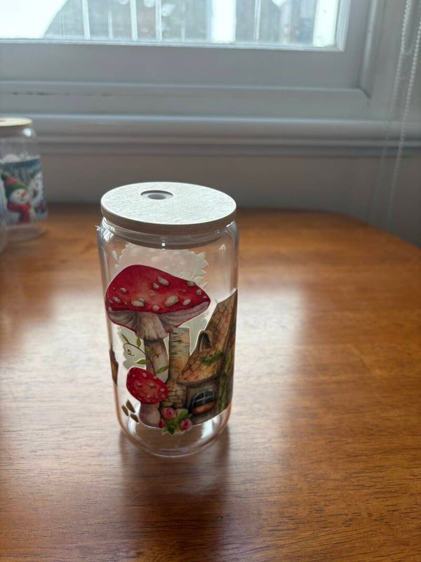 Mushroom Theme Glass Tumblr