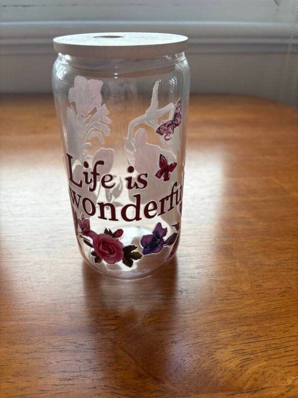 Life Is Wonderful 16oz Glass tumblr