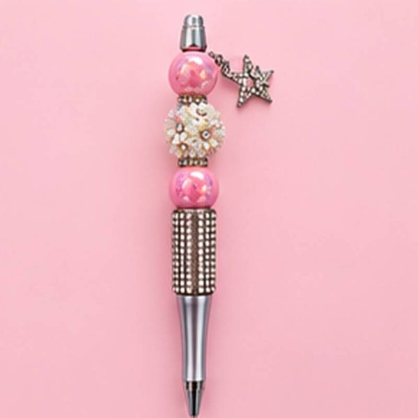 Pink Starry Wishes Beaded Pen