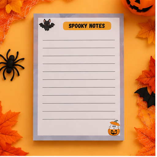 Spooky Notes Halloween Notepad | Cute Ghost & Bat Stationery