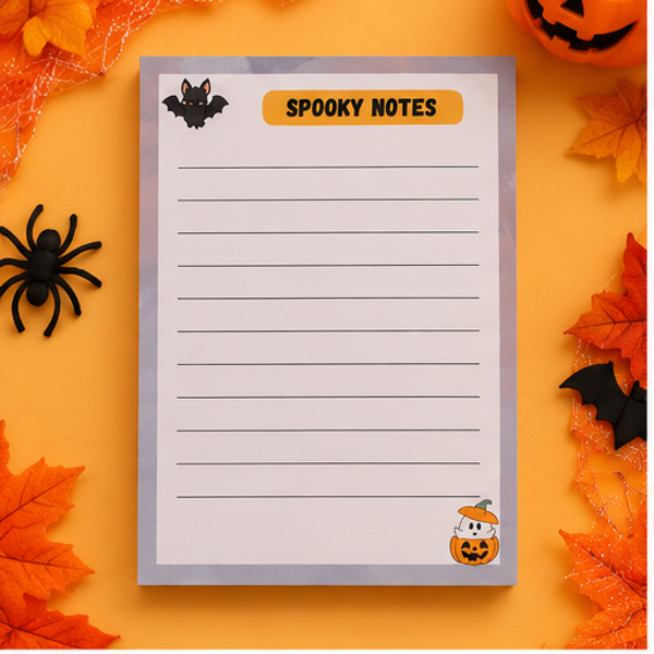 Spooky Notes Halloween Notepad | Cute Ghost & Bat Stationery