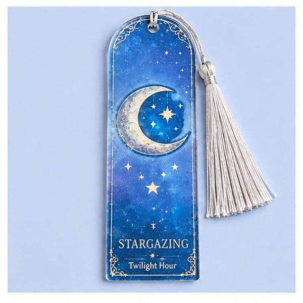 Stargazing Moon Acrylic Bookmark