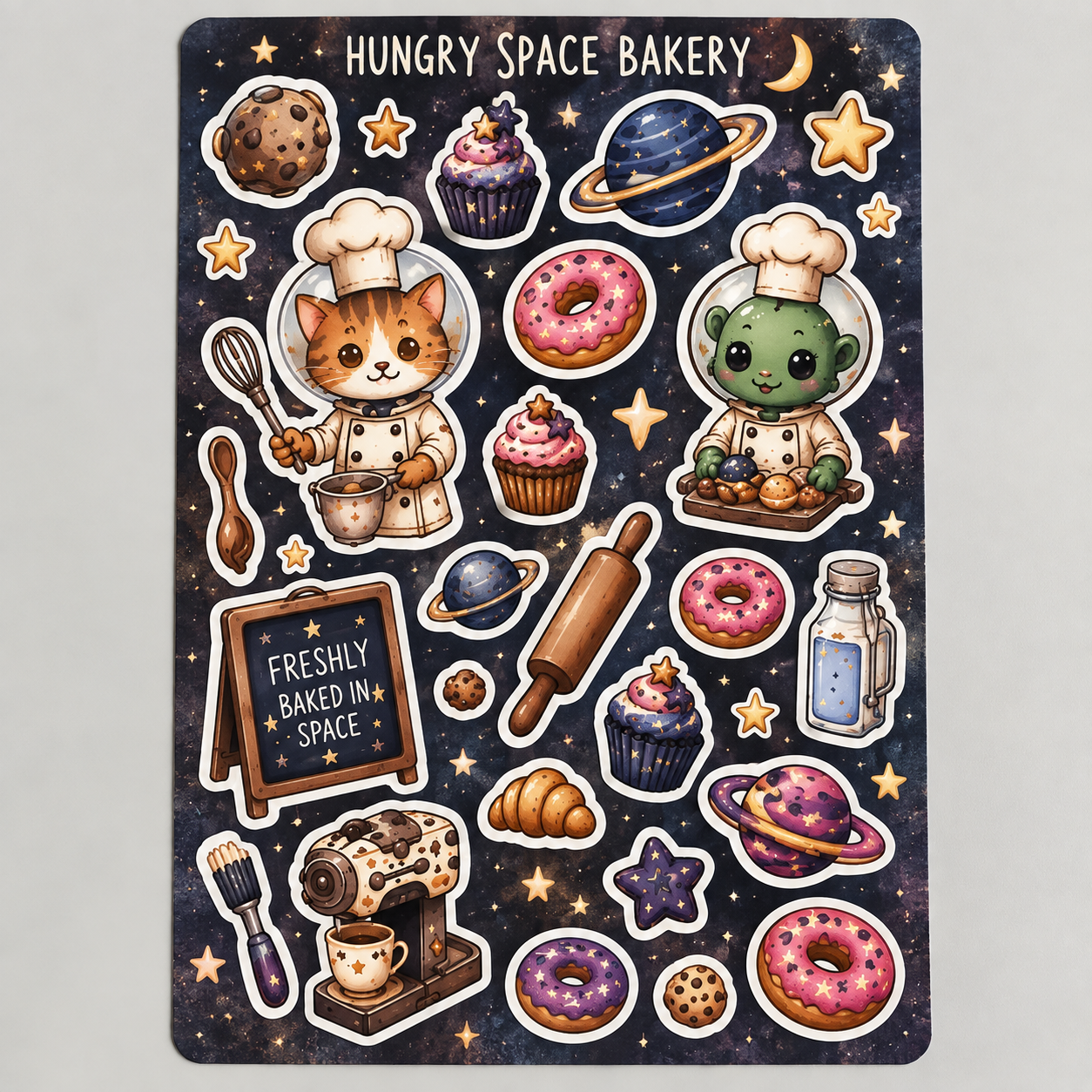 🚀 Hungry Space Bakery Sticker Sheet