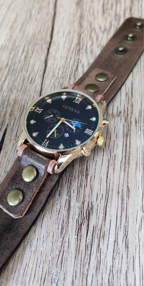 DV PERRIERS MONTRE BRACELET CUIR LARGE