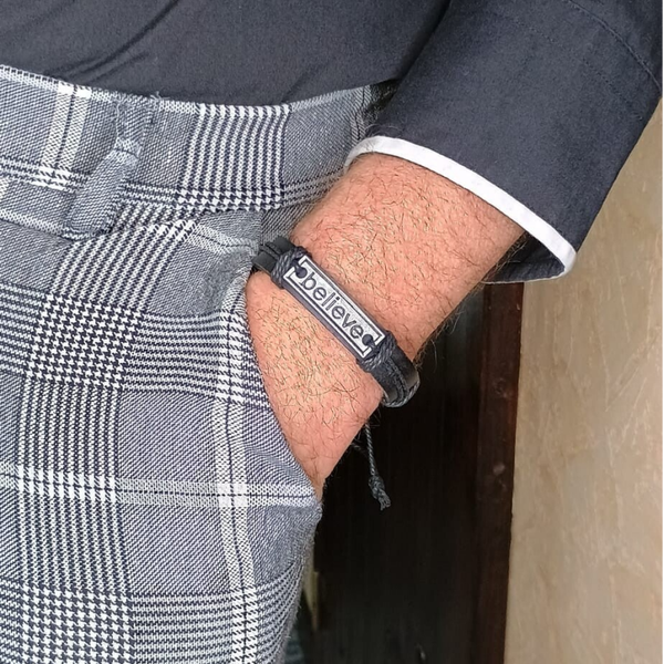 Bracelet AURELIANIS CUIR noir PU BELIEVE