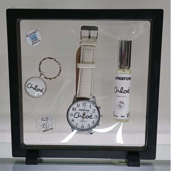 COFFRET FEMME PERSONNALISE AVEC PRENOM NOIR SUR BLANC