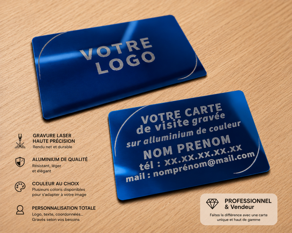 Carte de visite en aluminium personnalisé