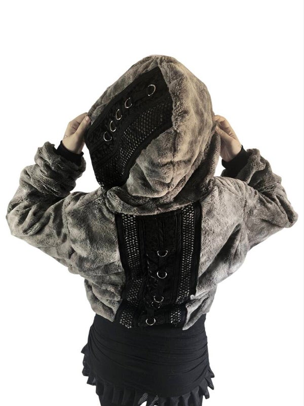 Chaqueta Fluffy Black Grey