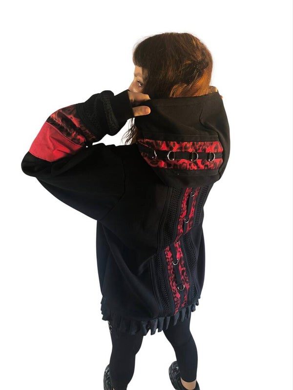 Sudadera Long Red Leopard