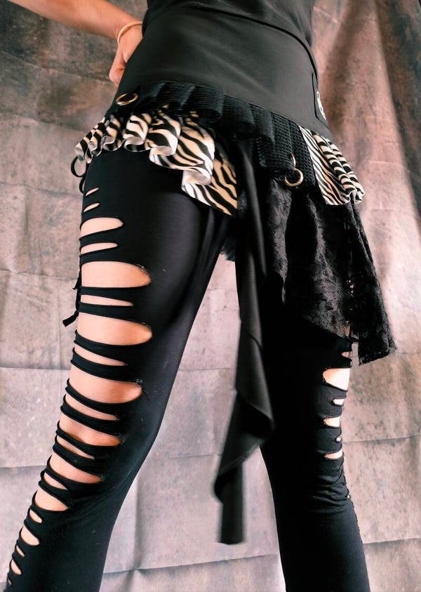 White and Black Zebra Belt/Skirt